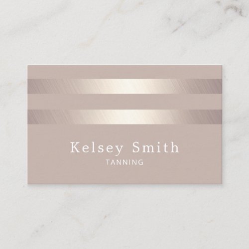 Elegant Bronze And Faux Gold Foil Stripe Business Card