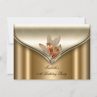 Elegant Bronze Brown Gold Birthday Party Invitation