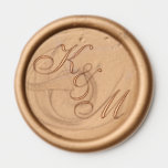 Elegant Bronze Cursive Script Wedding Monogram Wax Seal Sticker<br><div class="desc">Elegant couple's initials in gorgeous cursive script with a beautiful ampersand between them on beautiful bronze wax seal stickers for a chic afternoon garden wedding.</div>