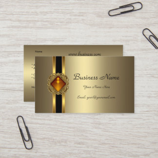 Elegant Bronze Gold Black Amber jewel Business Card