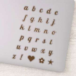 Elegant Bronze Script Letters Alphabet Initials Sticker