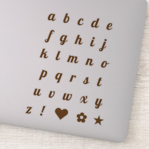 Elegant Bronze Script Letters Alphabet Initials Sticker