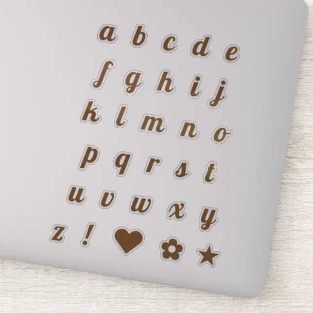 Elegant Bronze Script Letters Alphabet Initials Sticker | Zazzle