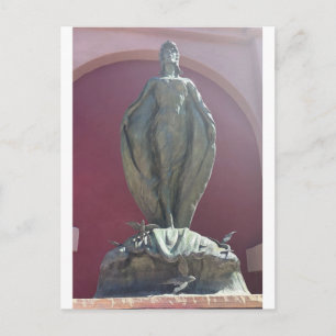 Elegant Bronze Statue of Woman Postcard