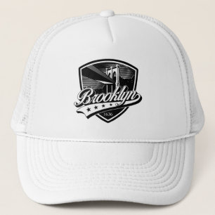 Elegant Brooklyn Shield and Swoosh Design Trucker Hat