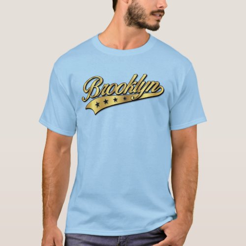 Elegant Brooklyn Swoosh Logo Design T_Shirt