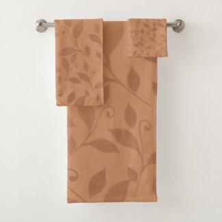 Elegant Brown Abstract Autumn Leaves Pattern