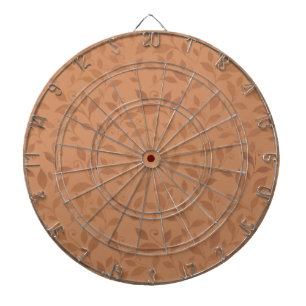 Elegant Brown Abstract Autumn Leaves Pattern Dart Board