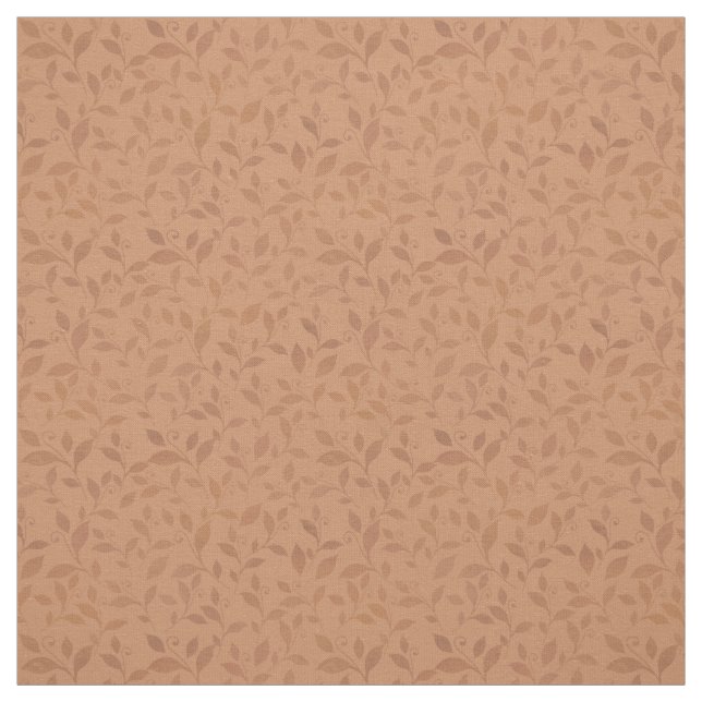 Elegant Brown Abstract Autumn Leaves Pattern Fabric (Swatch)