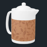 Elegant Brown Abstract Autumn Leaves Pattern Teapot<br><div class="desc">This elegant brown abstract autumn leaves pattern with a subtle grungy texture is sure to please anyone looking to spruce up their cottage decor, hunting lodge or man cave. This modern repeating pattern also make the perfect gift for your favourite nature lover. Don't forget to check out the collection that...</div>