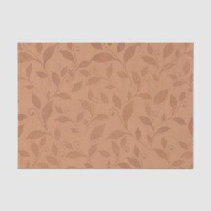 Elegant Brown Abstract Autumn Leaves Pattern Tissue Paper