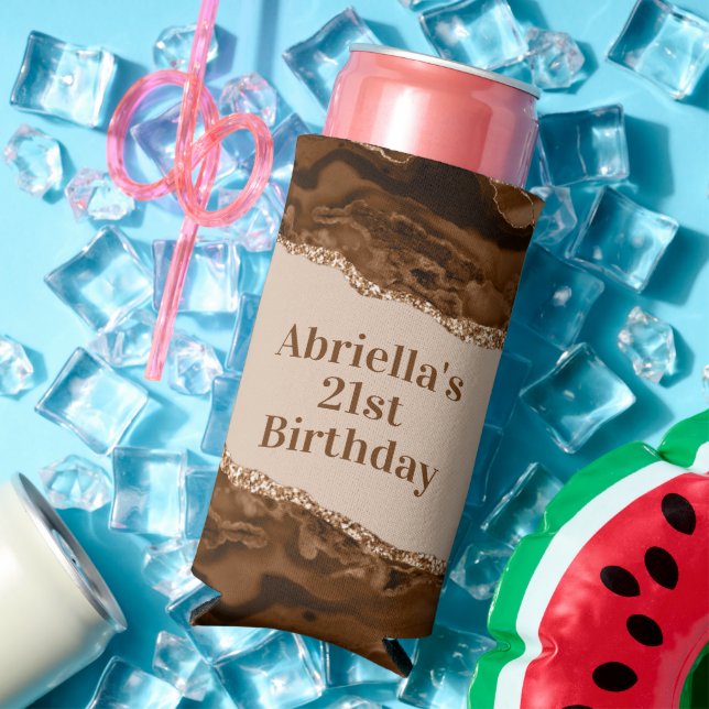 Elegant Brown Agate Melanin Theme Cooler (In Situ Summer)