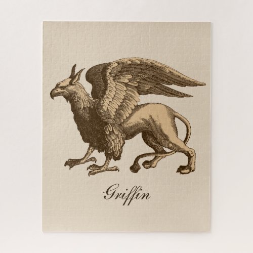 Elegant Brown and Beige Griffin _ Legendary Beast Jigsaw Puzzle