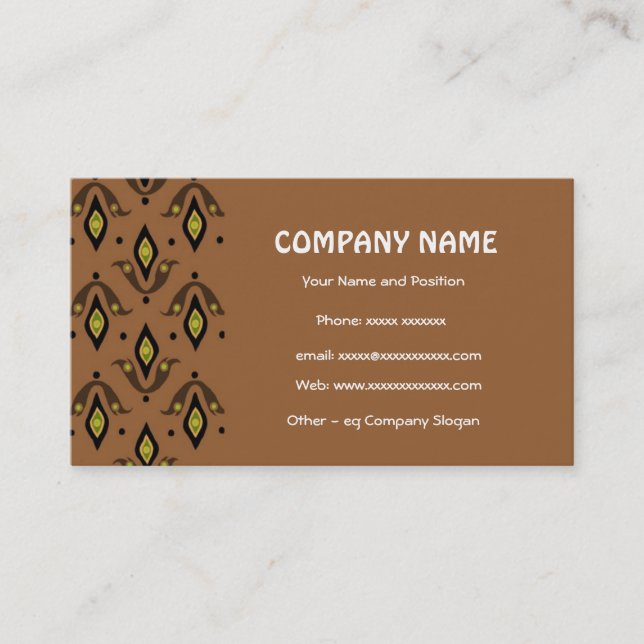 Elegant Brown and Black Business Card (Front)