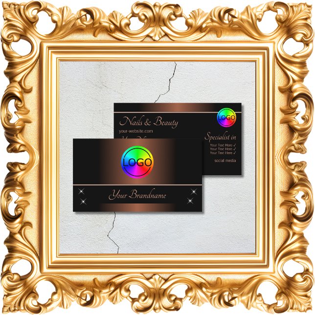 Elegant Brown and Black with Logo Professional Business Card (Creator Uploaded)