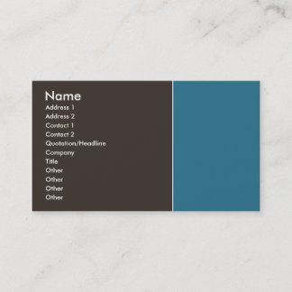 Elegant Brown and Blue Business Card