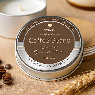 Elegant Brown and Silver Product Packaging Labels