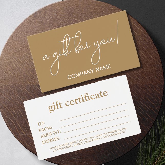Elegant  brown Business Gift Certificate  (Creator Uploaded)