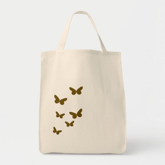 Elegant Brown Butterfly Minimalist | Modern Tote Bag (Front)