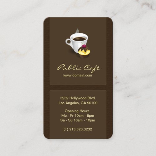 Elegant Brown Chocolate Cafe Business Card