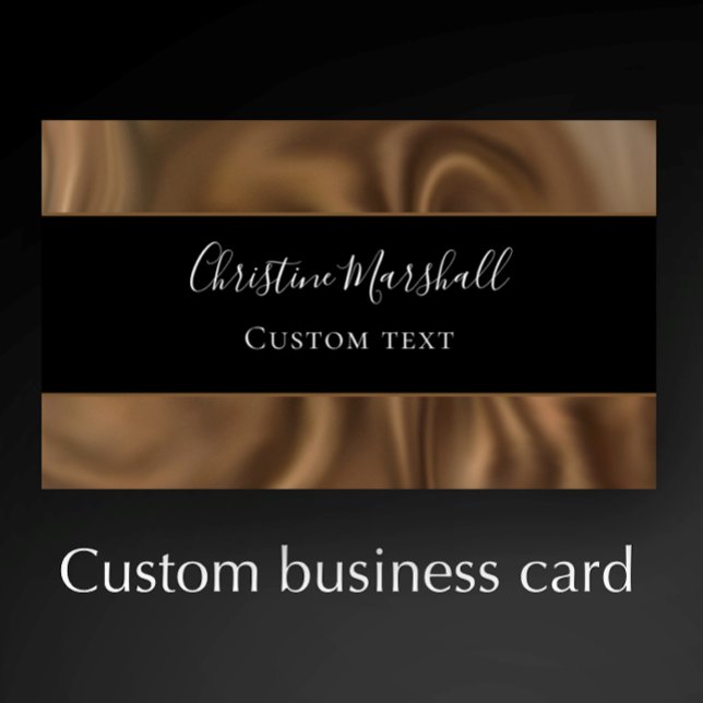 Elegant Brown Cocoa Satin Custom Professional Business Card (Customize the front and back of this unique silk cocoa elegant business card.)