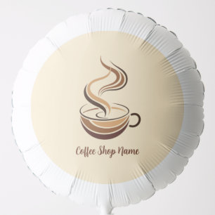 Elegant Brown Coffee  espresso business logo shop Balloon