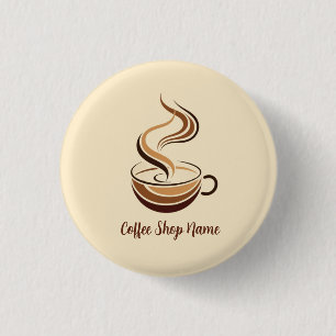 Elegant Brown Coffee espresso business logo shop Button