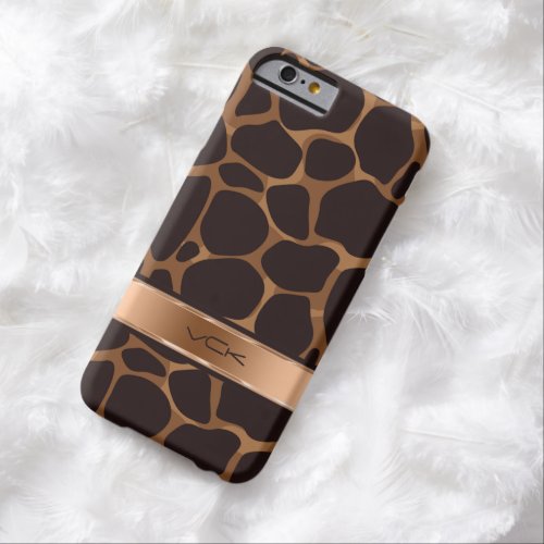 Elegant Brown  Copper Leopard Print Barely There iPhone 6 Case