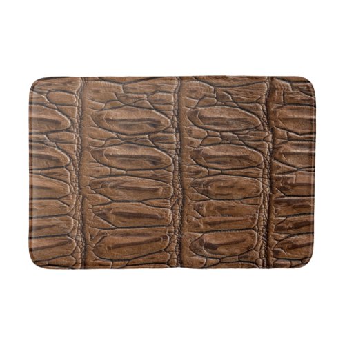 Elegant Brown Crocodile  Bath Mat