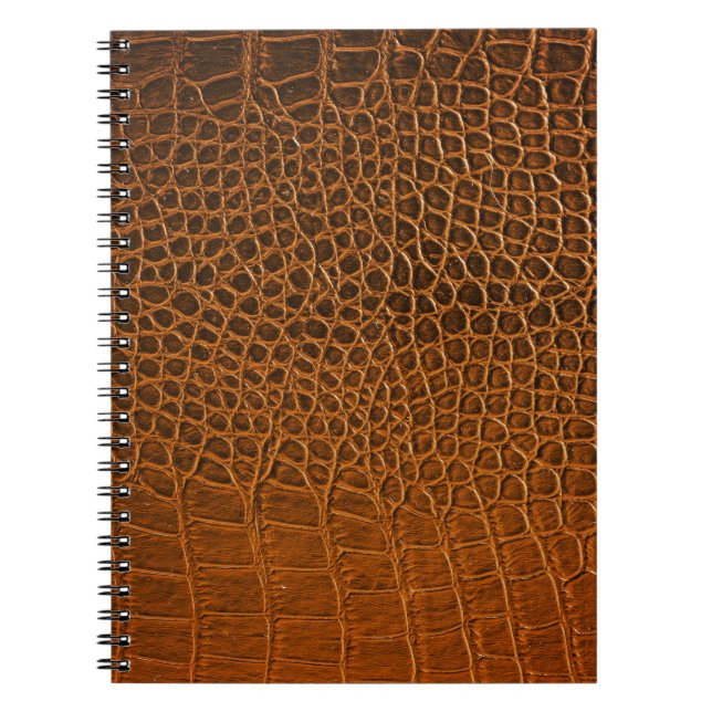 Elegant brown crocodile leather texture. notebook (Front)