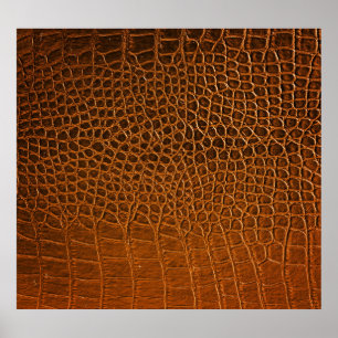 Elegant brown crocodile leather texture. poster