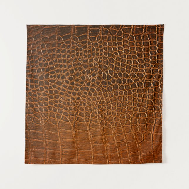 Elegant brown crocodile leather texture. tapestry (Front)