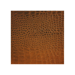 Elegant brown crocodile leather texture. wood wall art