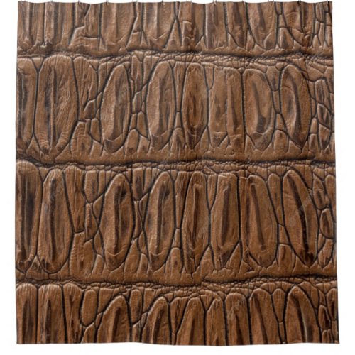 Elegant Brown Crocodile  Shower Curtain