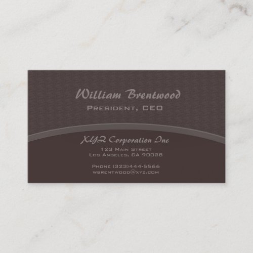 elegant brown curve business card