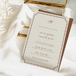 Elegant Brown & Ecru Classic Script Wedding Invitation<br><div class="desc">This exquisitely crafted invitation captures the timeless beauty of tradition and sophistication, symbolizing the grace and class that will define your special day. The warm brown tones, complemented by the soft ecru backdrop, create a refined palette that exudes elegance. The classic script font adds a touch of romance, setting the...</div>