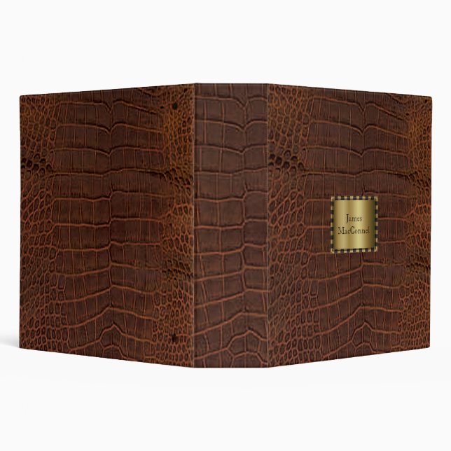 Elegant Brown Faux Alligator Binder (Background)