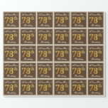 [ Thumbnail: Elegant, Brown, Faux Gold 78th Birthday + Name Wrapping Paper ]