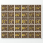 [ Thumbnail: Elegant, Brown, Faux Gold 86th Birthday + Name Wrapping Paper ]