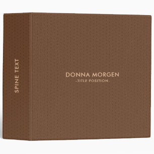 Elegant Brown Faux Leather Vintage Look 3 Ring Binder