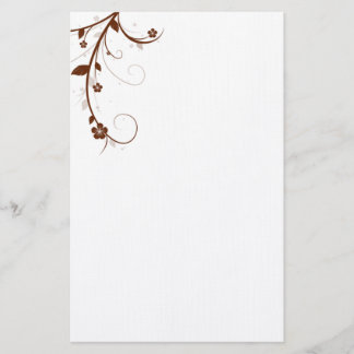 ELEGANT BROWN FLORAL Stationery