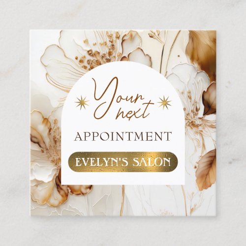 Elegant brown flowers appointment card