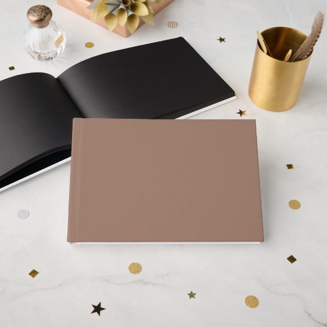 Elegant Brown Foil Guestbook - Timeless Memories (Front Open)