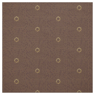 Elegant Brown Geometric Tile Pattern Fabric