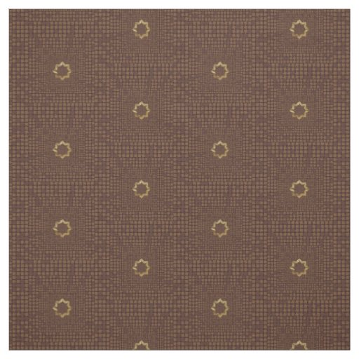 Elegant Brown Geometric Tile Pattern Fabric