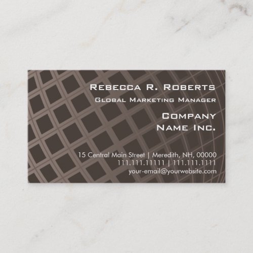 Elegant Brown Globe Marketing Executive Simple Business Card