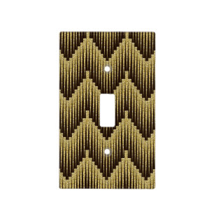 Elegant Brown Gold Glitter Ornamental Pattern Light Switch Cover