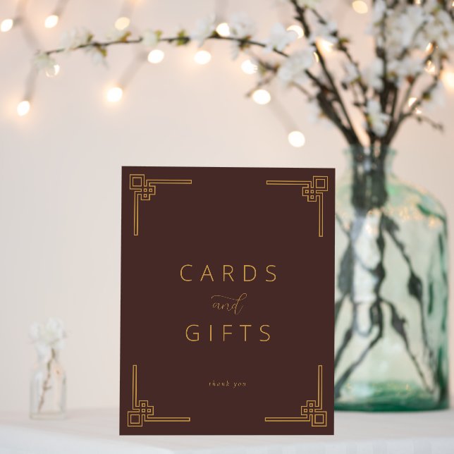 Elegant Brown Gold Gratitude Sign (In Situ (Wedding))