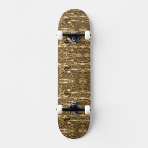 Elegant Brown Gold Look Skateboard