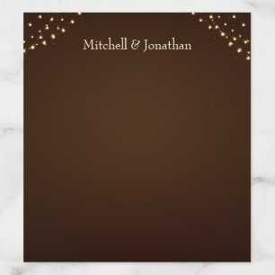 Elegant Brown & Gold String Lights wedding Envelope Liner